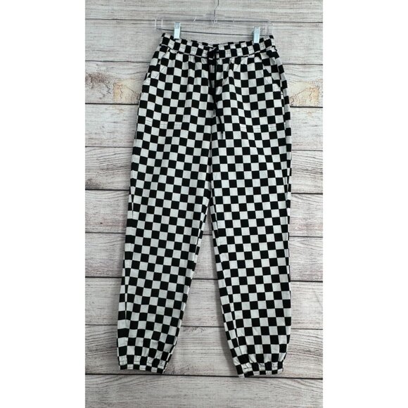 Vans Other - Vans Checkerboard Jogger Pants Adult Size XS Black/White Cotton Drawstring